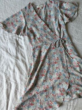 Monteau Floral Wrap Midi Dress